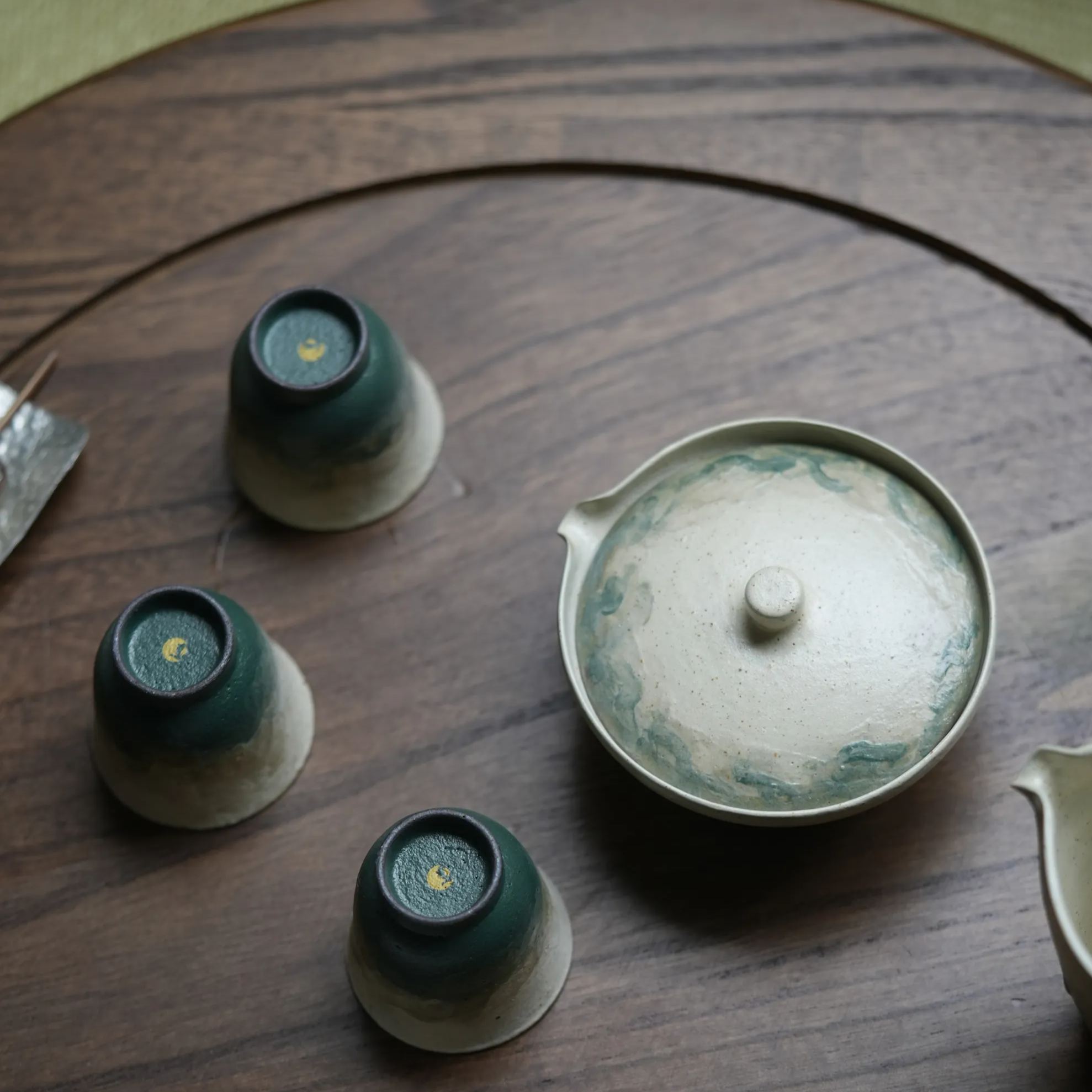 "Lake Veil" - Hand-Thrown Jingdezhen Stoneware Straight Sided Tea Cup