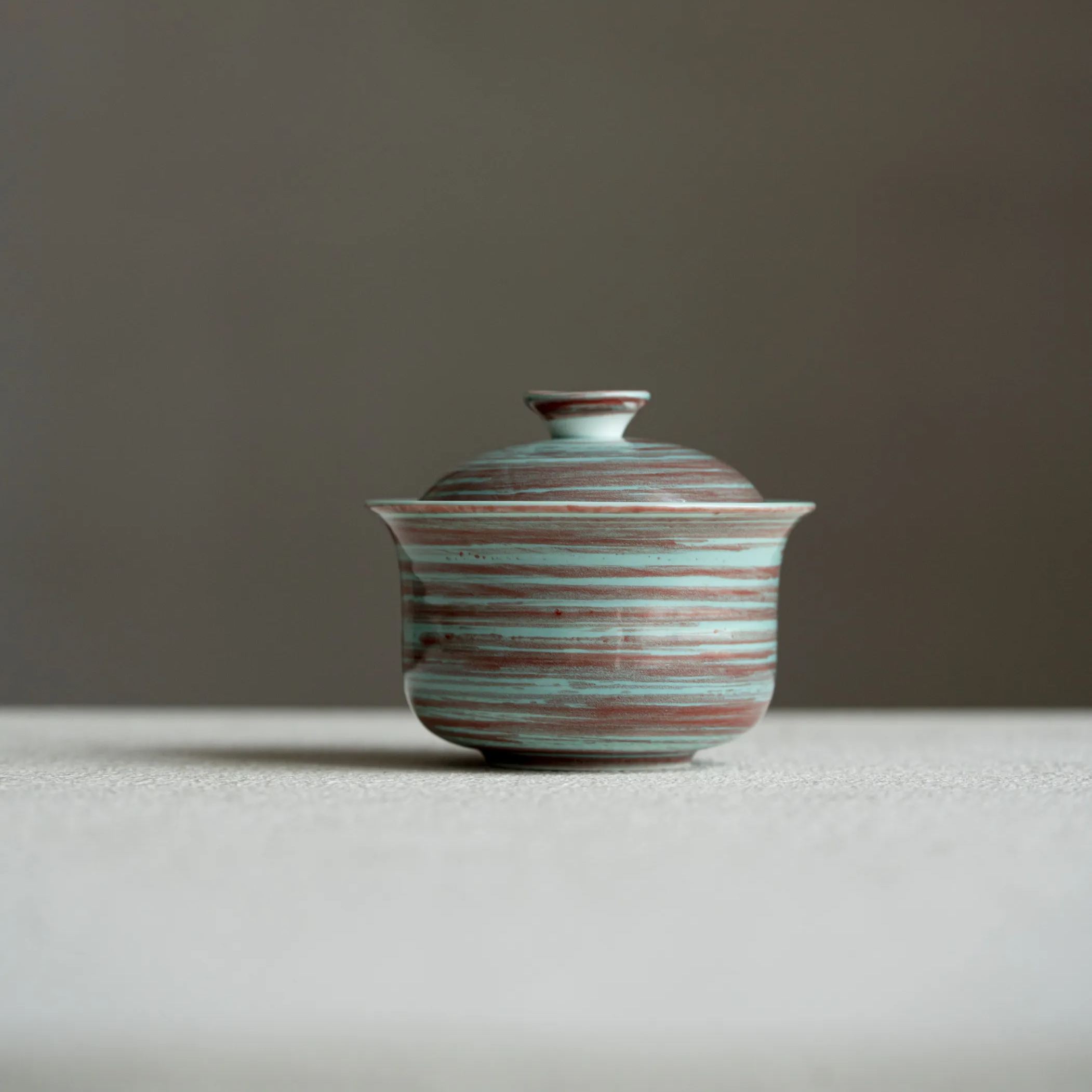 “Ripple” – Hand-Brushed Glaze Natural Texture Tea Set