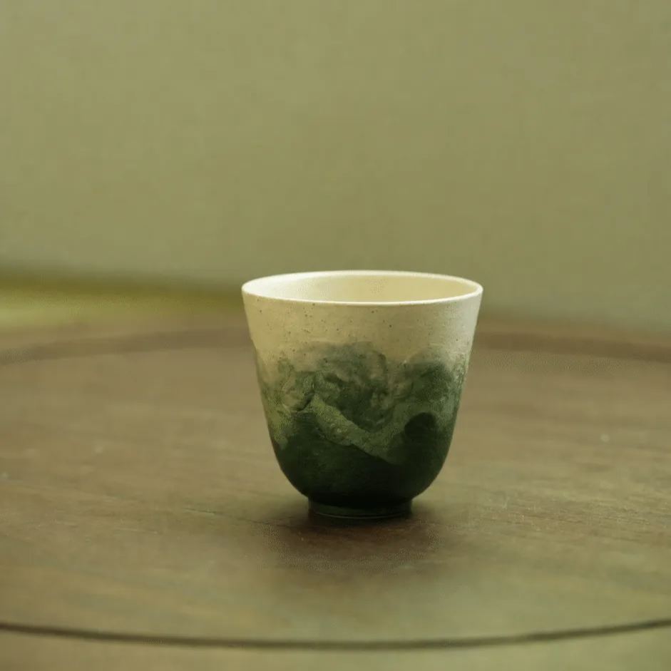 "Lake Veil" – Hand-Thrown Jingdezhen Porcelain Bell-Shaped Tea Cup