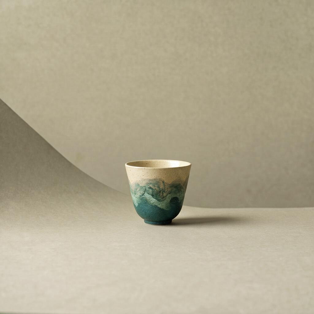 "Lake Veil" – Hand-Thrown Jingdezhen Porcelain Bell-Shaped Tea Cup