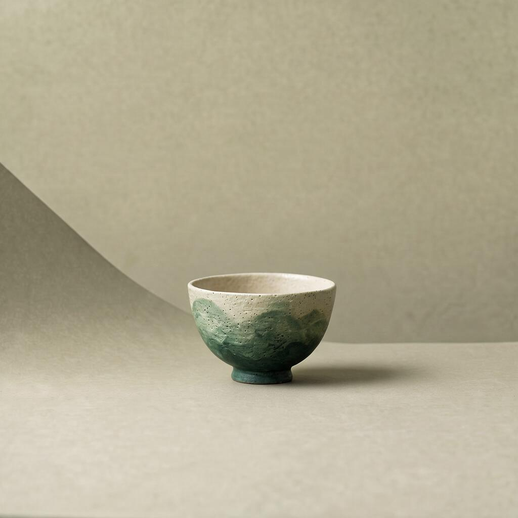 "Lake Veil" - Hand-Thrown Jingdezhen Stoneware Yuanrong Tea Cup