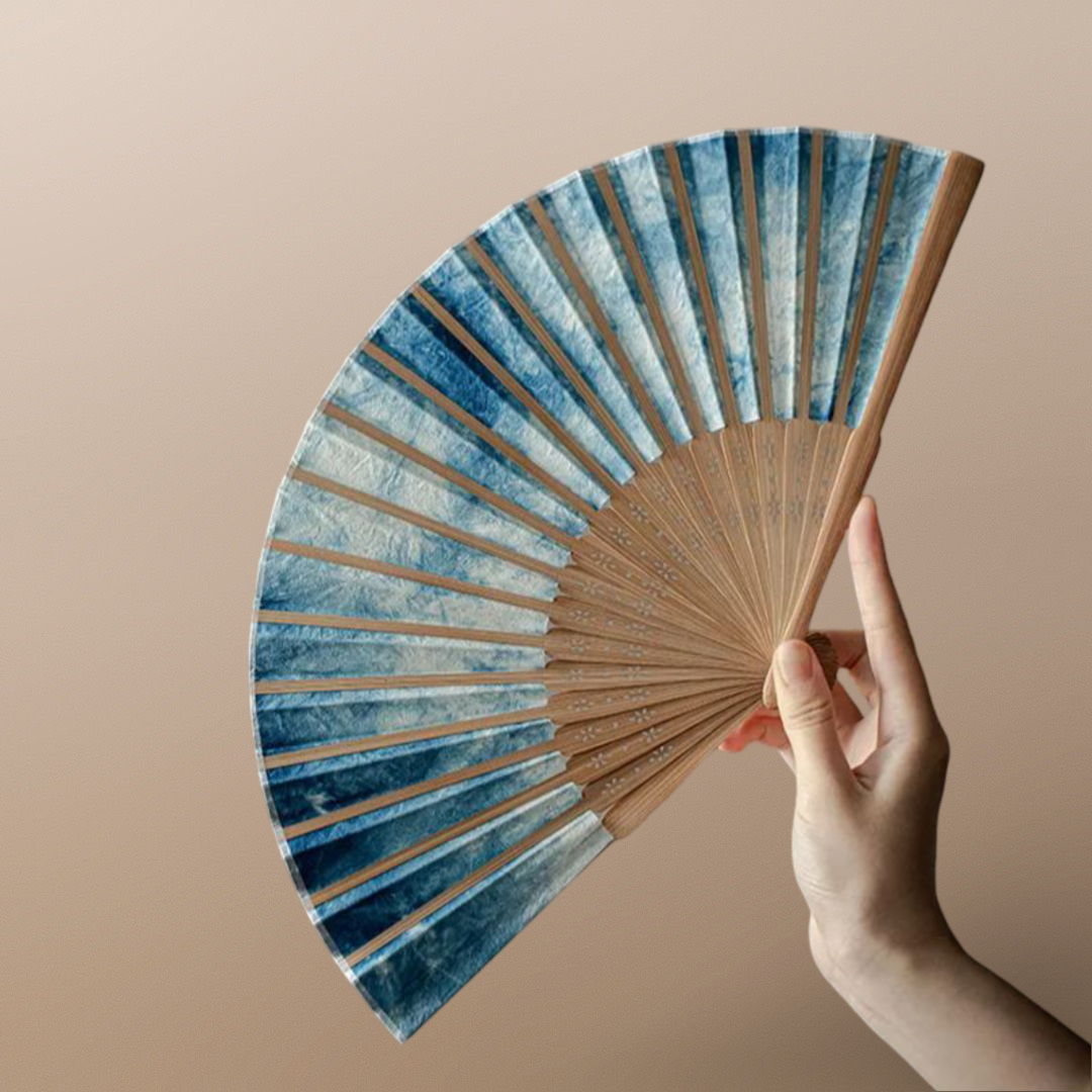 “Deep Ocean” - Antique Style Handmade Folding Fan