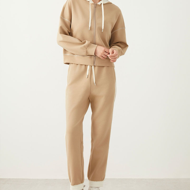 Color Matching Hooded Casual Narrow-legged Pants H0904