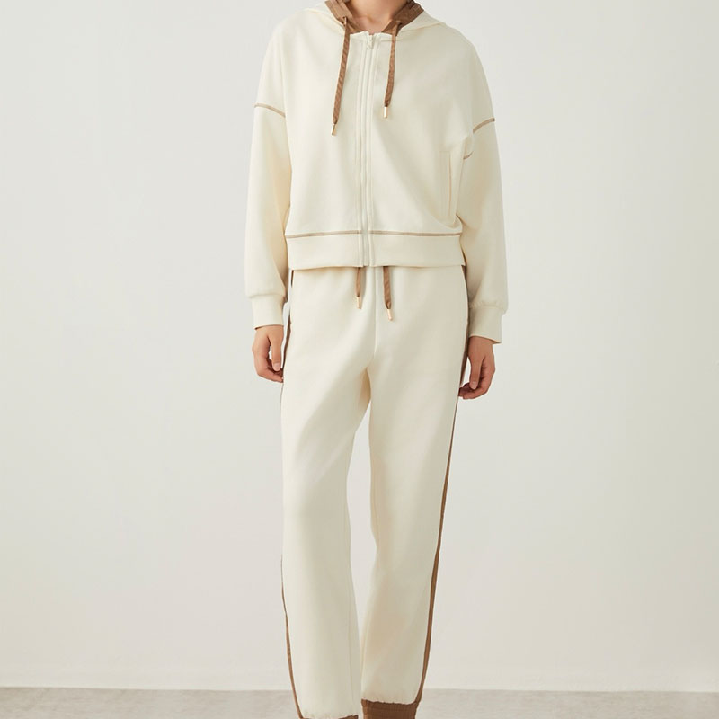 Color Matching Hooded Casual Narrow-legged Pants H0904