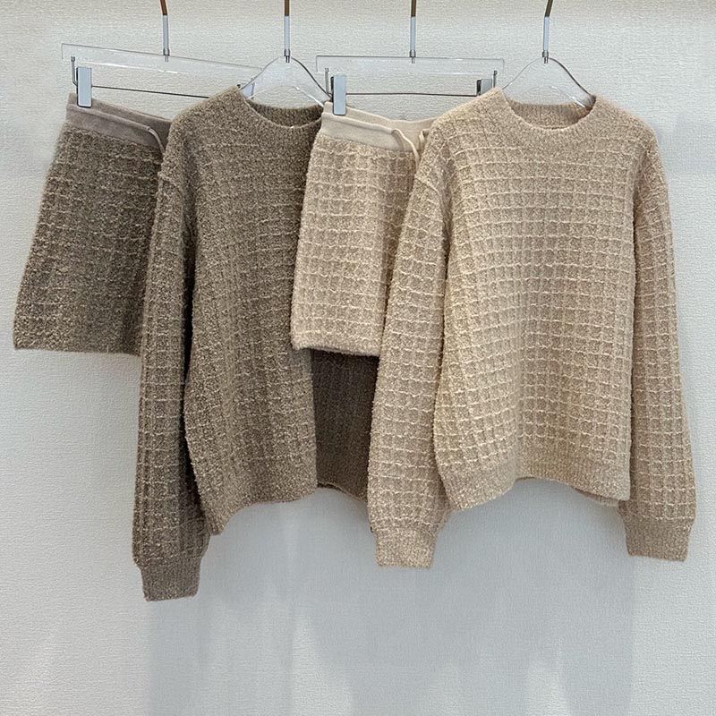 High-quality Wool Solid Color Waffle Suit  C1270