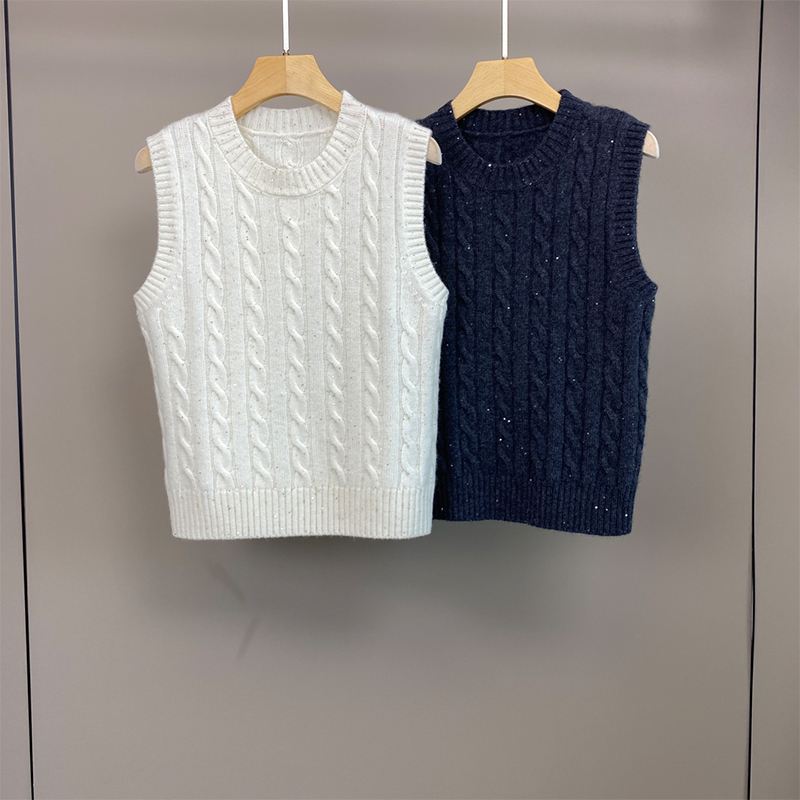  Cashmere Sequin Knit Vest  C0821