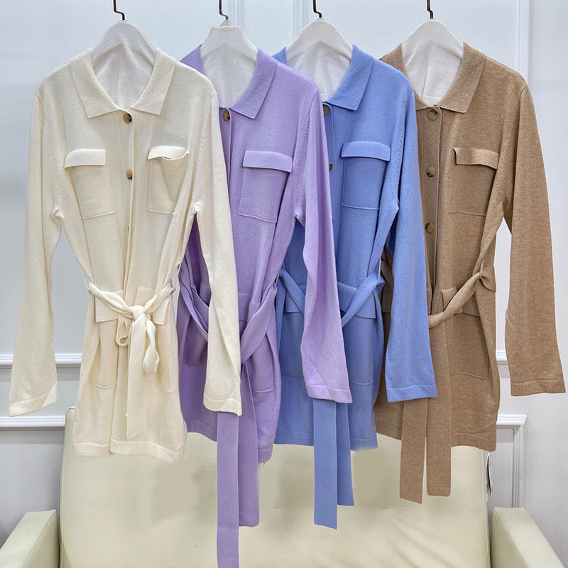 Casual Multi-color Wool Single Breasted Women's Knitted Cardigan P0908