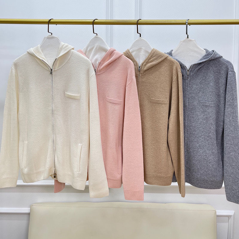 Zipper Hooded Knitted Women's Cardigan P0909