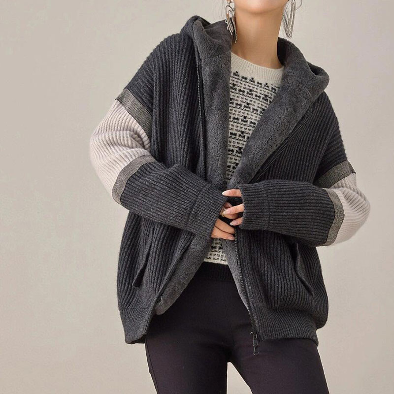 High End Women's Knitted Fur Coat L0916