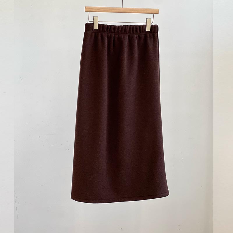 Classic Split Back Slim Fit Woolen Skirt  C1276