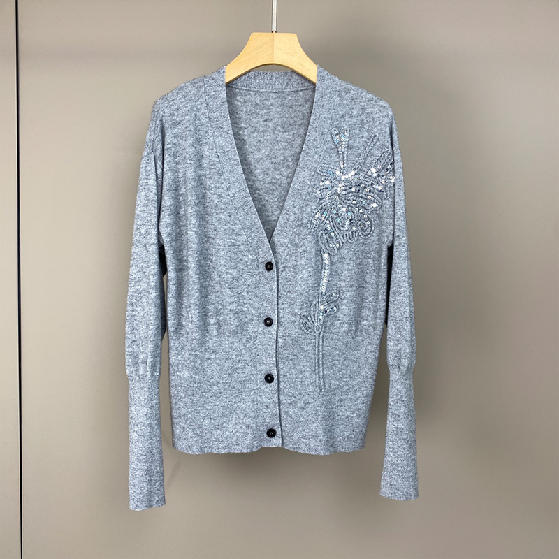 Embroidery Flower Knitted Cardigan C0822