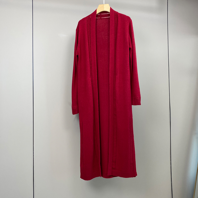  Cashmere Wool Long Knitted Cardigan C0816