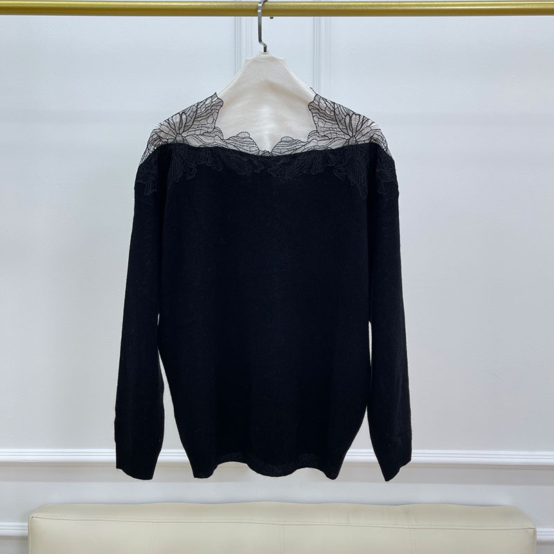 Cashmere Knitted Women's Lace Pullover Sweaters L0909