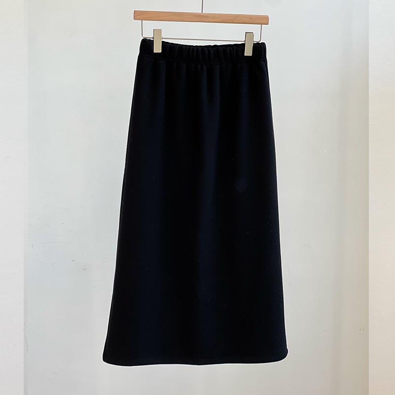 Classic Split Back Slim Fit Woolen Skirt  C1276