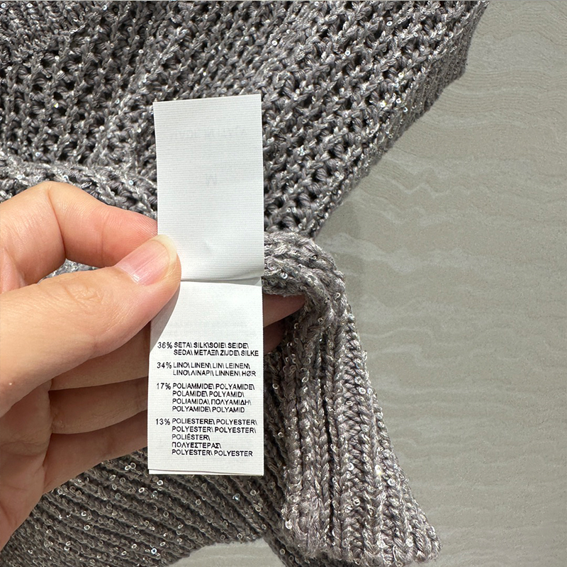 Sequined V-neck Sleeveless Pullover C0827