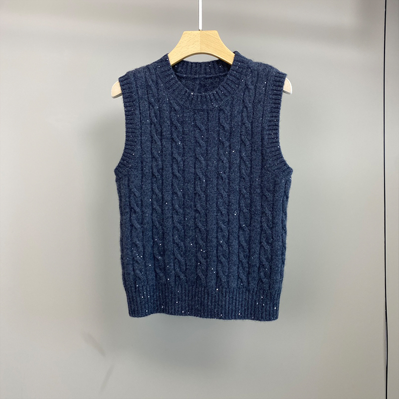  Cashmere Sequin Knit Vest  C0821