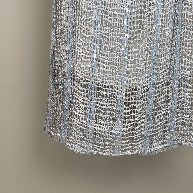 Linen Sequin Hollow Half Skirts C0818