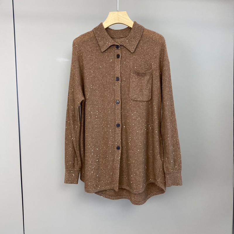 Nail Bead Sequin Knit Cardigan C0815