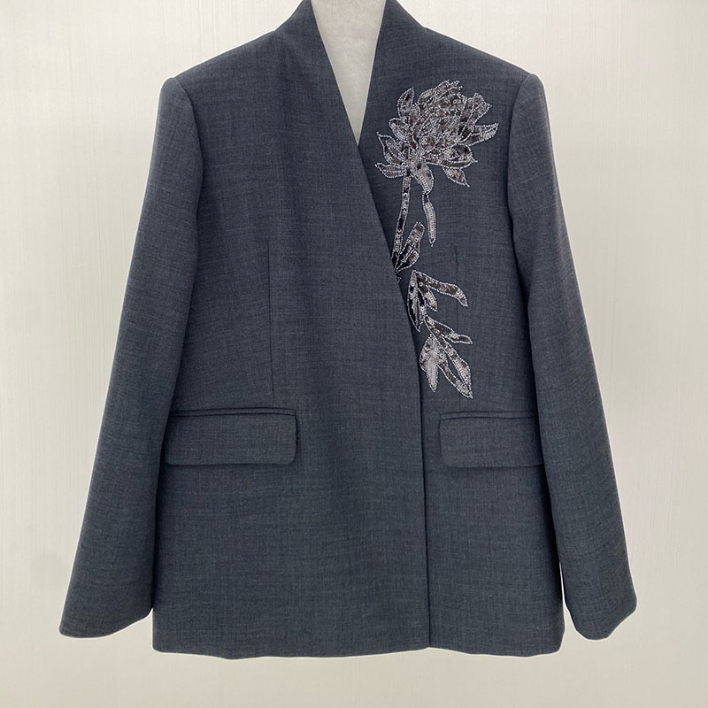 Silk Wool Sequin Nail Bead Flower Two-piece Set  P0843