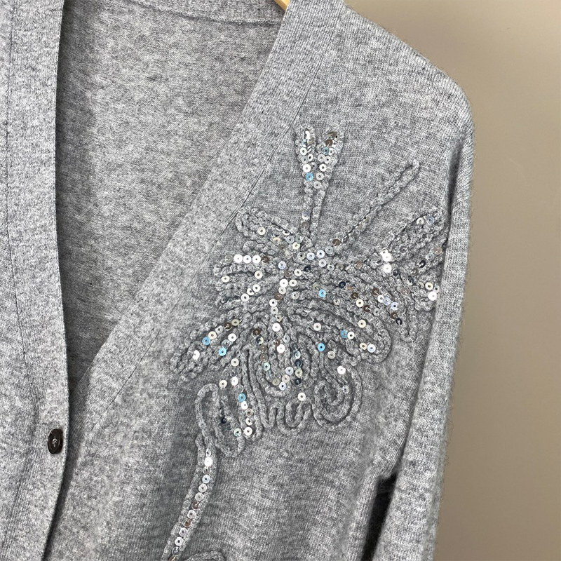 Embroidery Flower Knitted Cardigan C0822