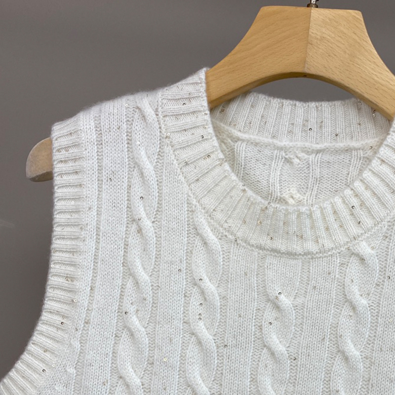  Cashmere Sequin Knit Vest  C0821