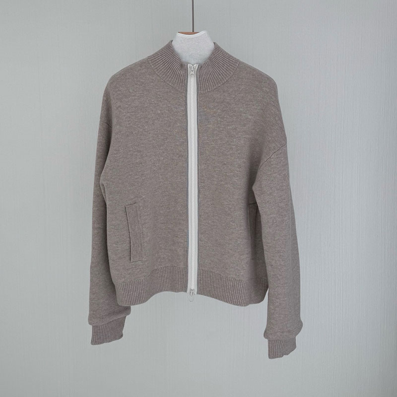 Fashion Zipper Wool Women's Knitted Cardigans L0903