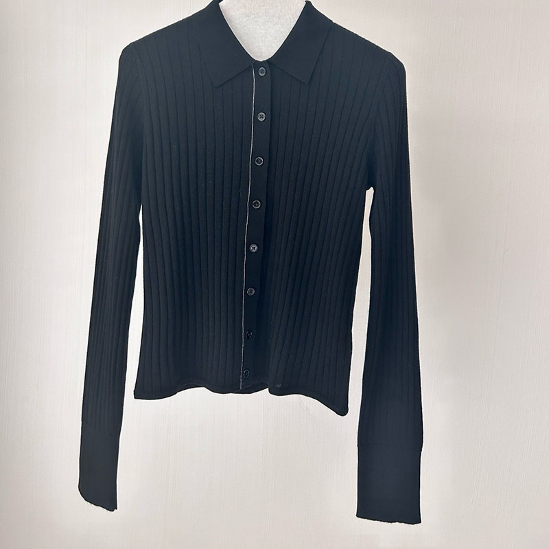 Single Breasted Turn Down Collar Slim Fit Cardigan P0903