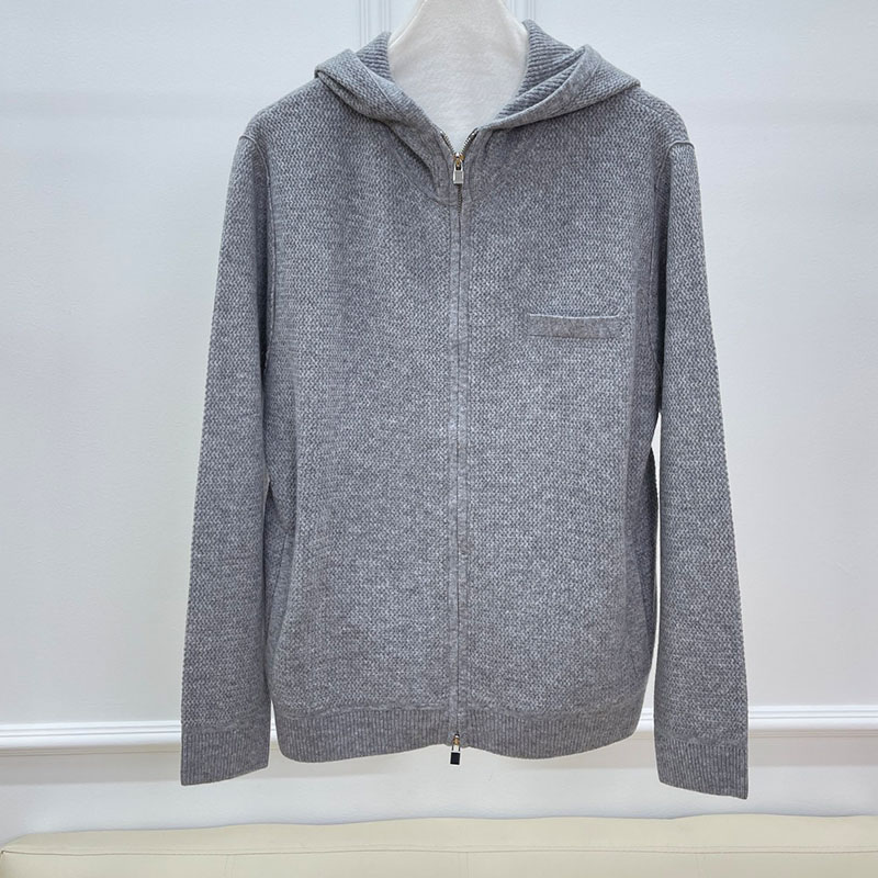 Zipper Hooded Knitted Women's Cardigan P0909