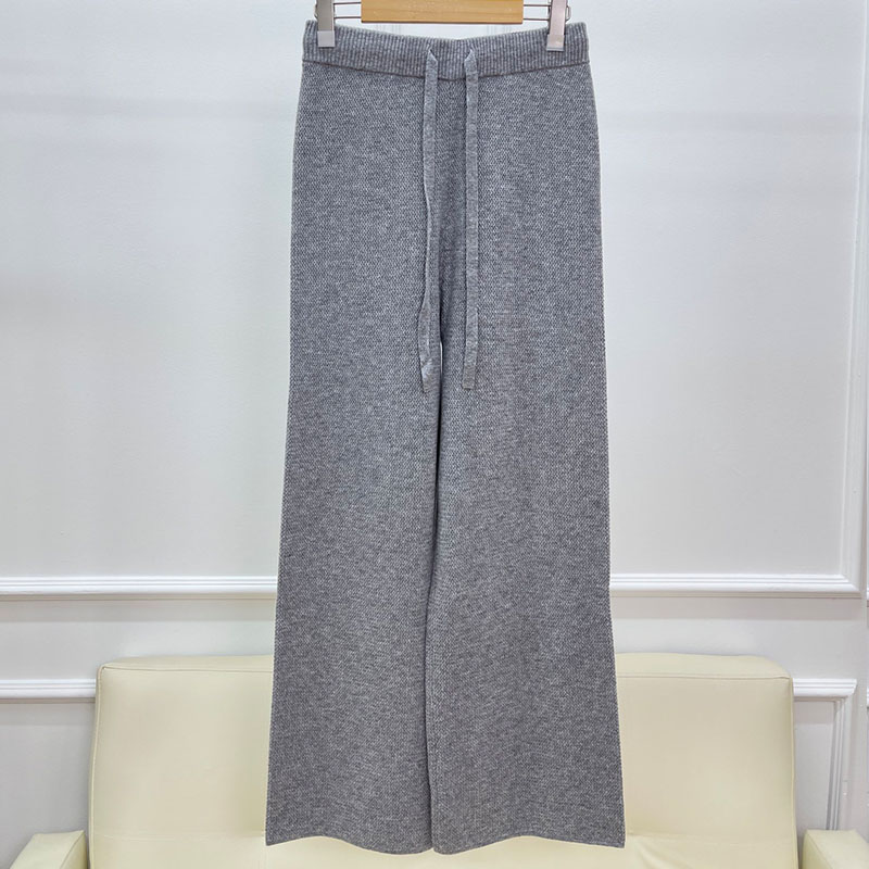 Elastic Waist Straight Leg Lace Up Knitted Women's Pants P0910