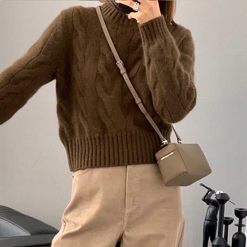 Designer Women Cashmere Fried Dough Twists Pullover  C0114