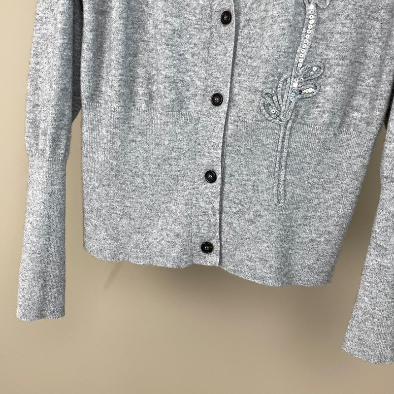 Embroidery Flower Knitted Cardigan C0822