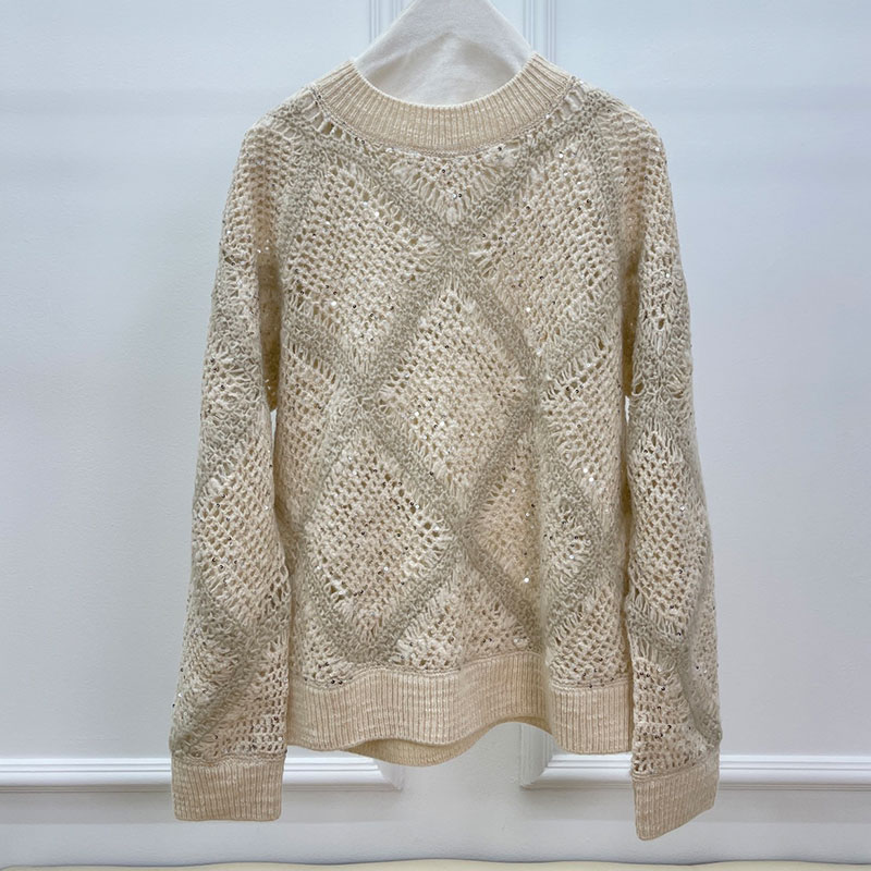 Wool Blend Long Sleeve Women's Knitted Pullover L0847