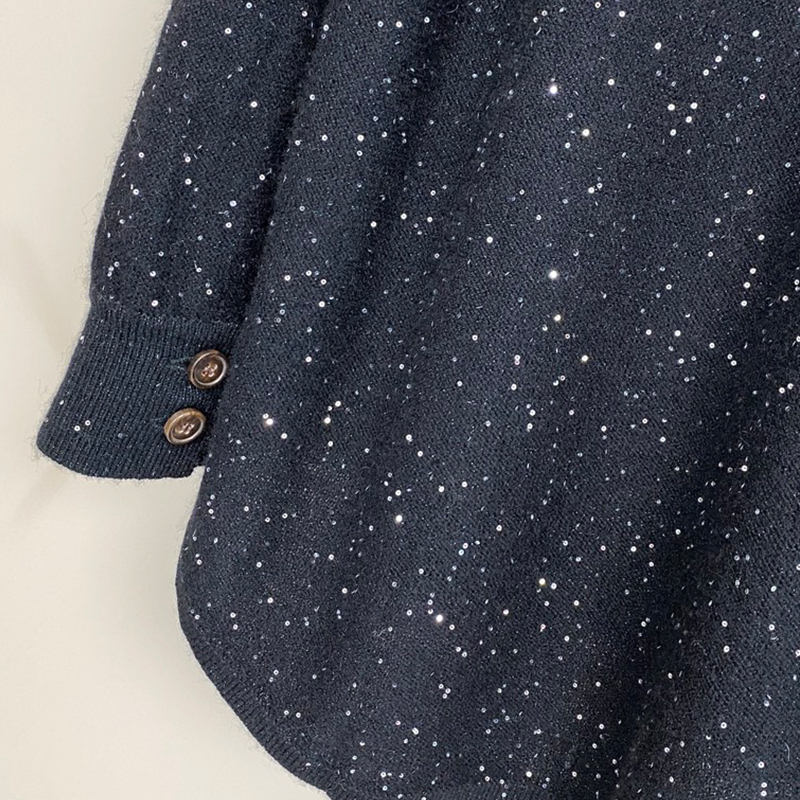 Nail Bead Sequin Knit Cardigan C0815