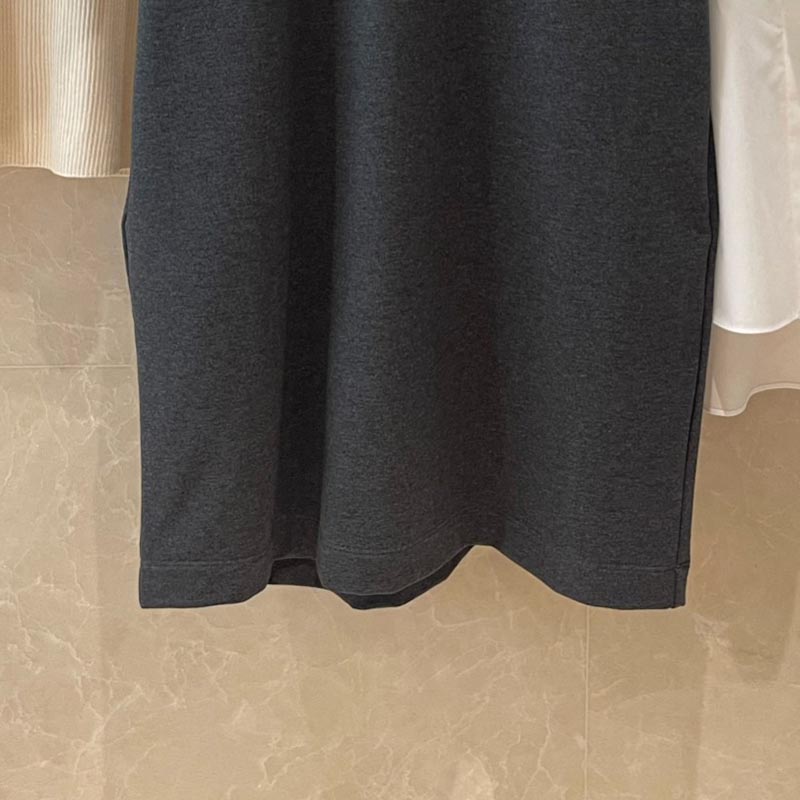 BC Leisure Minimalist High Quality Gray Cotton Midi Dress  C0106