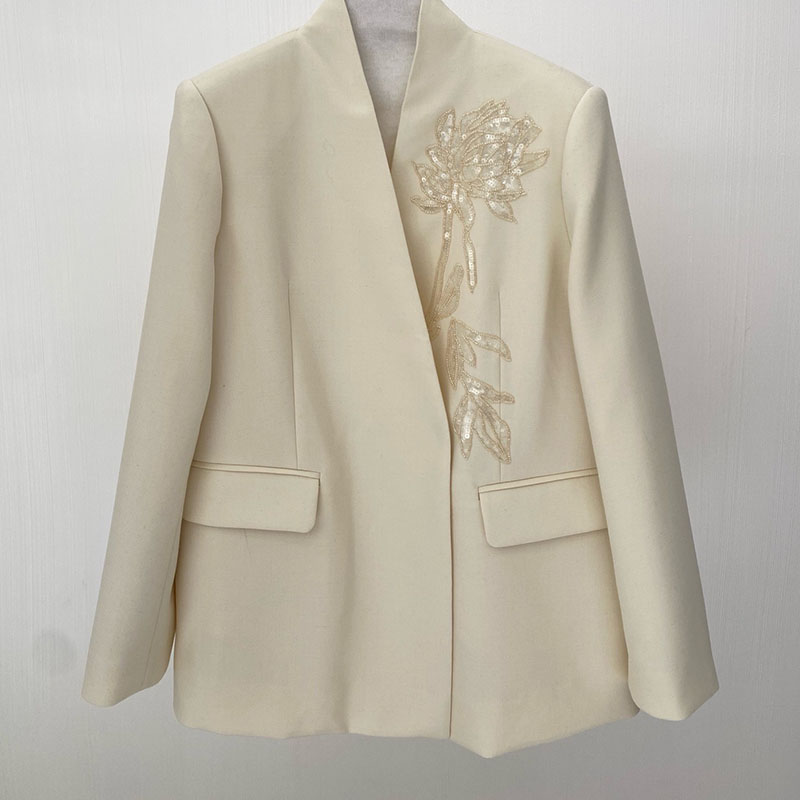 Silk Wool Sequin Nail Bead Flower Two-piece Set  P0843