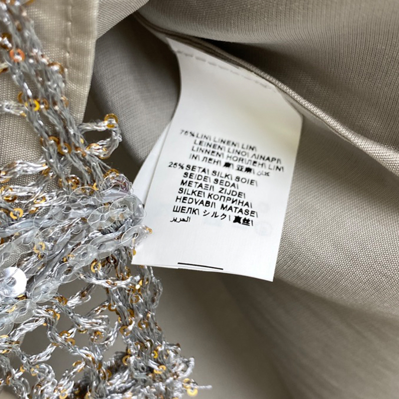 Linen Sequin Hollow Half Skirts C0818