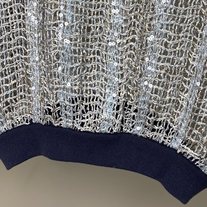 Linen Hollow Zipper Cardigan C0817