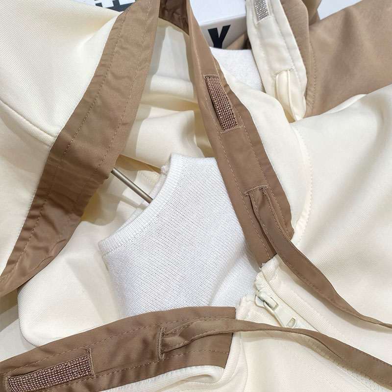 Color Matching Hooded Casual Narrow-legged Pants H0904