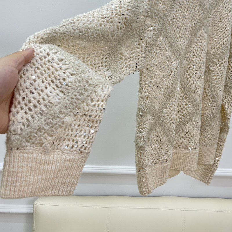 Wool Blend Long Sleeve Women's Knitted Pullover L0847