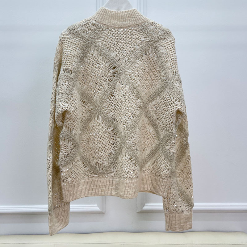 Sequined Long Sleeve Women's Cardigan Sweater L0848