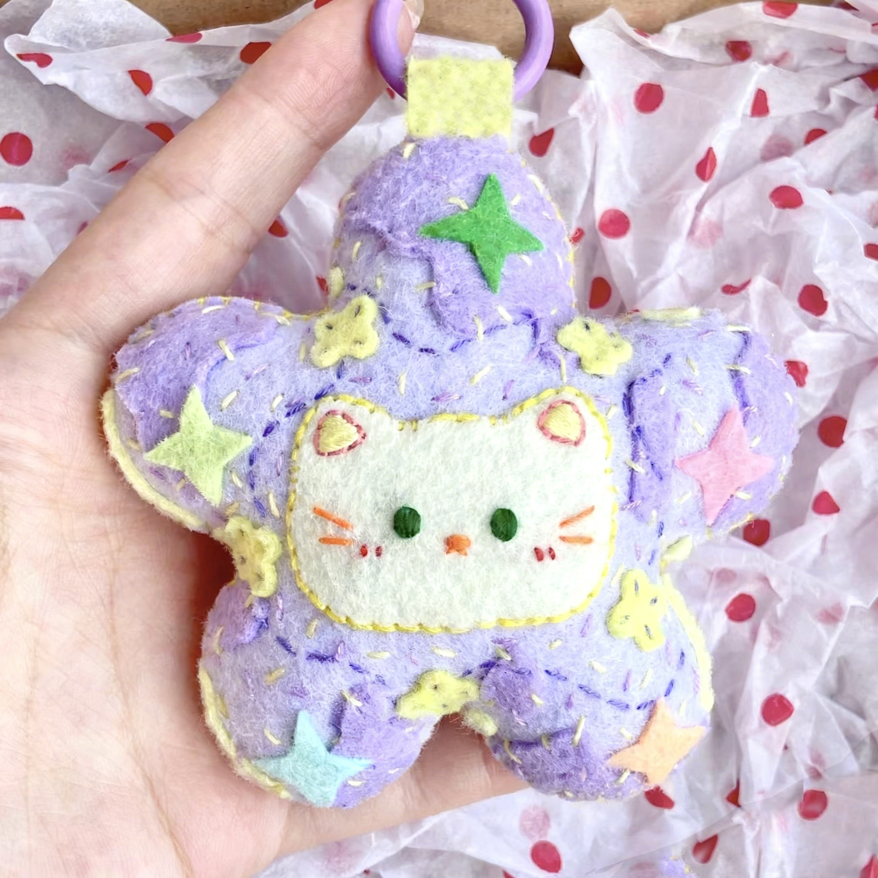 Handmade Non-woven Fabric Star Pet Keychain Cute Unique Pendant