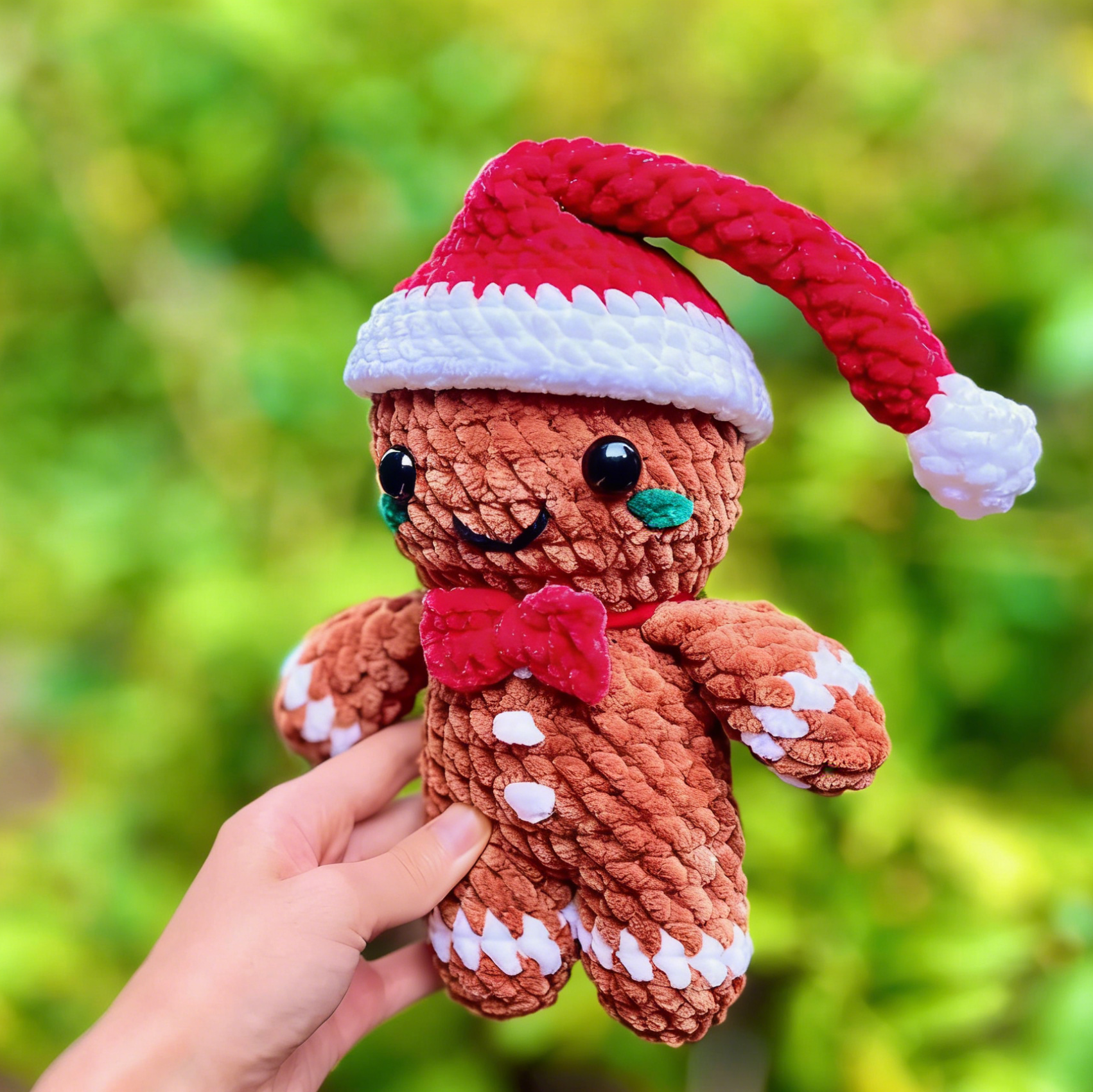 No Sew Gingerbread Man and Woman Crochet Pattern (no sew christmas crochet pattern, gingerbread man crochet pattern, amigurumi gingerbread)