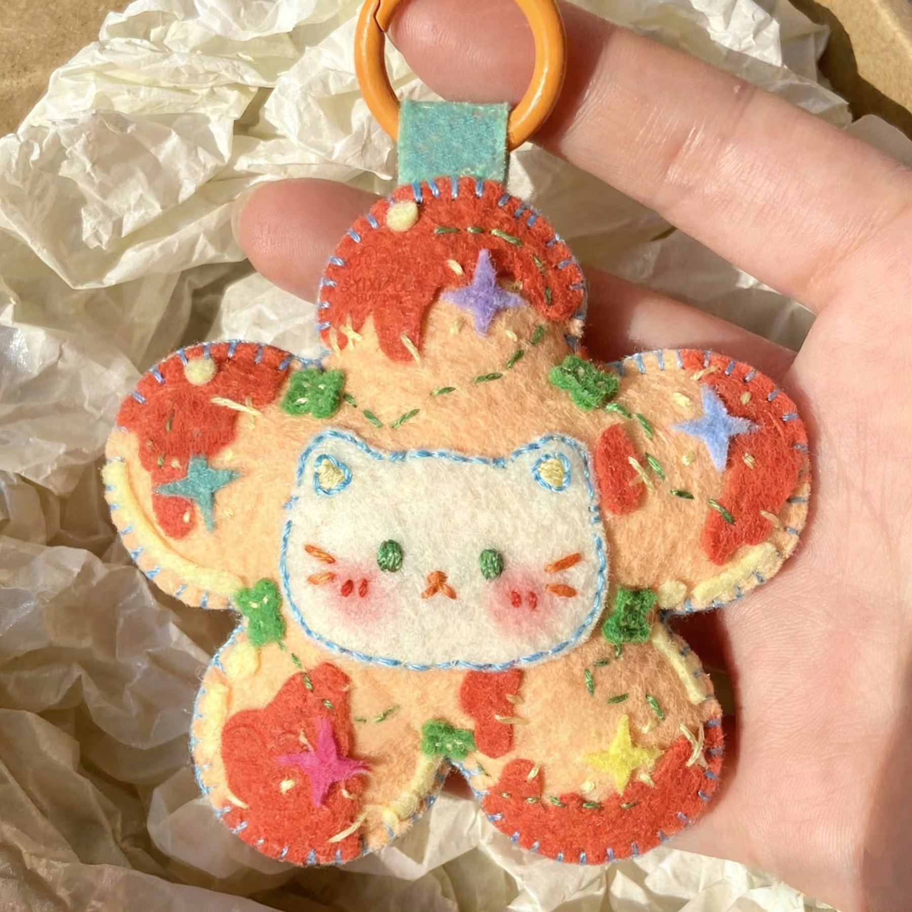 Handmade Non-woven Fabric Star Pet Keychain Cute Unique Pendant