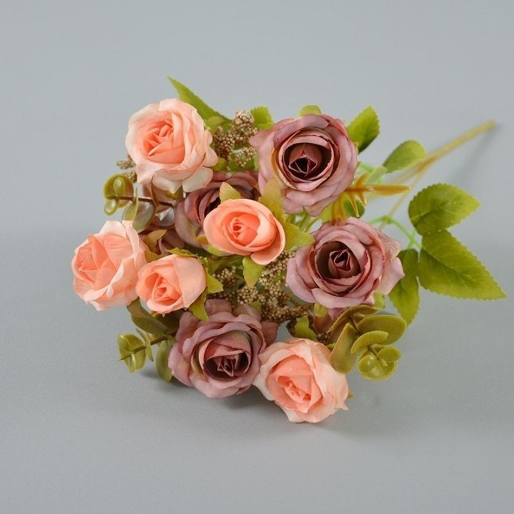 Rose Hot Pink Daisy Faux Flowers Bouquet for Bohemian Weddings and Bridal Flower Arrangements-Apripex