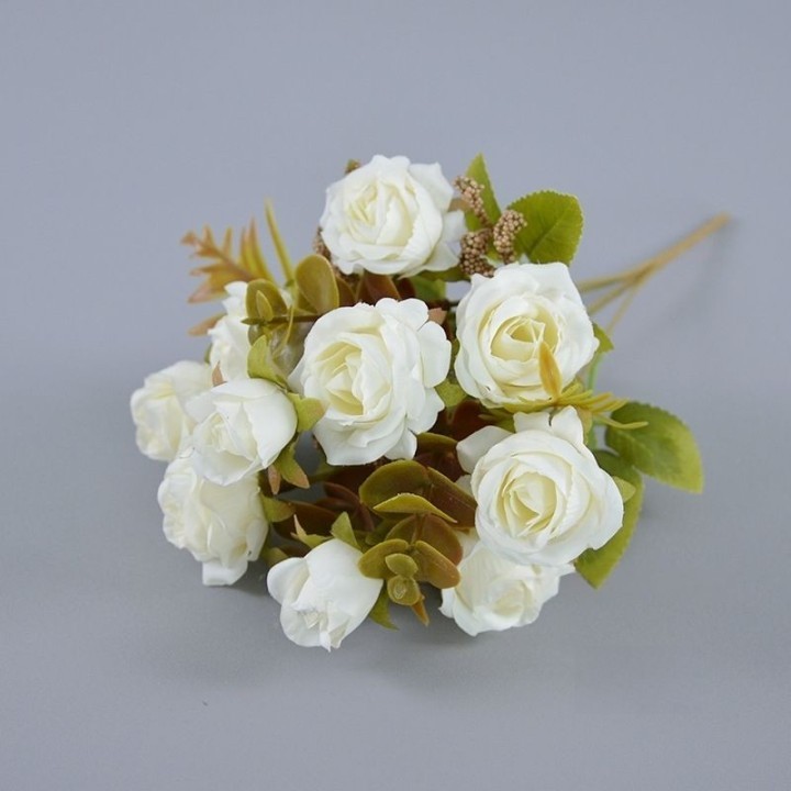 Rose Hot Pink Daisy Faux Flowers Bouquet for Bohemian Weddings and Bridal Flower Arrangements-Apripex