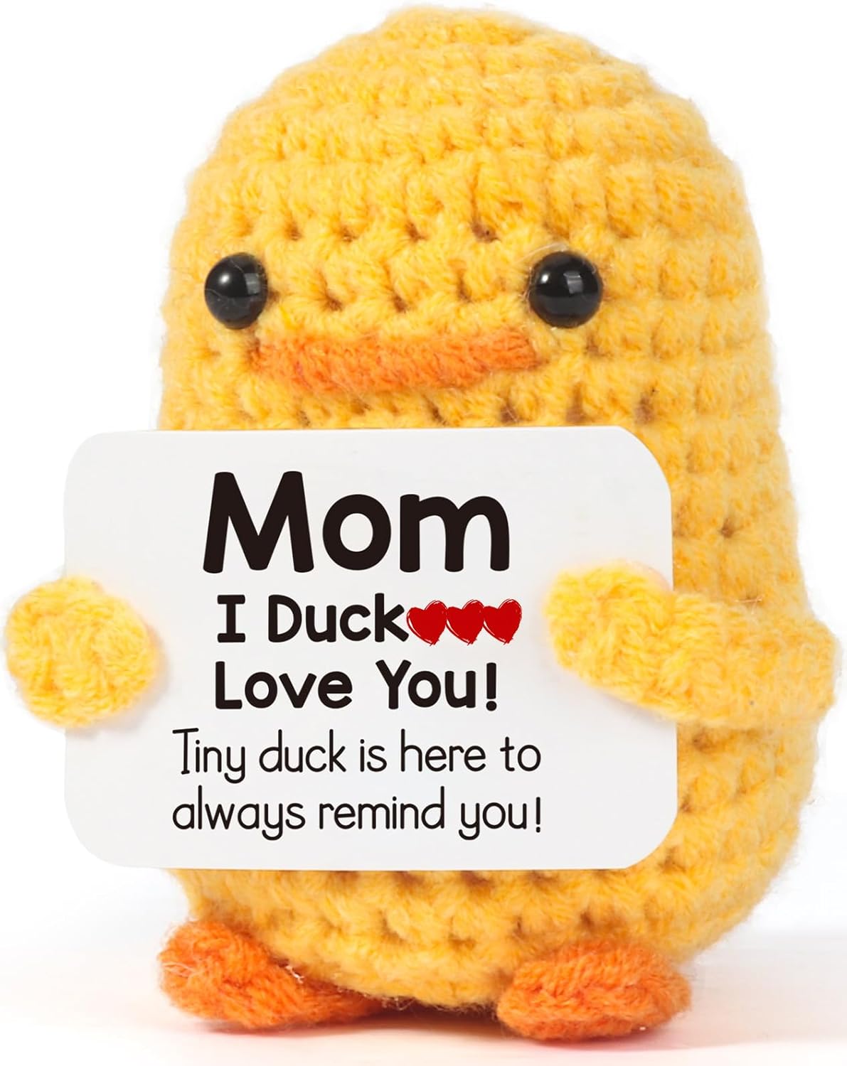 Apripex Gifts for Mom Mothers Day - I Duck Love You Mom, Handmade Crochet Funny Cool Cute Small Duck Unique Presents Plush Figure Toys for Birthday Mama Bonus Step Mother Mother's Stocking Stuffers