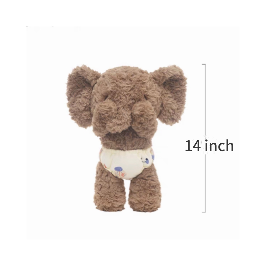 Shy Elephant Plush Toy with Outfits – Ultra Soft Dressable Stuffed Animal for Adults Cute & Collectible Bashful Doll Figures Gift for Anxiety Relief and Home Decor