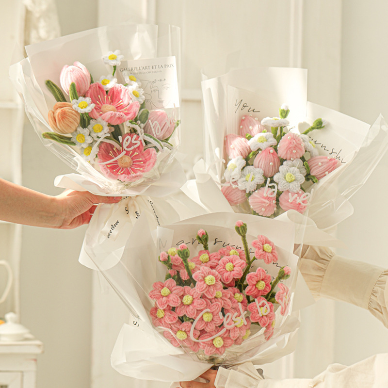 Handmade Twist Rod DIY Bouquet Faux Rose