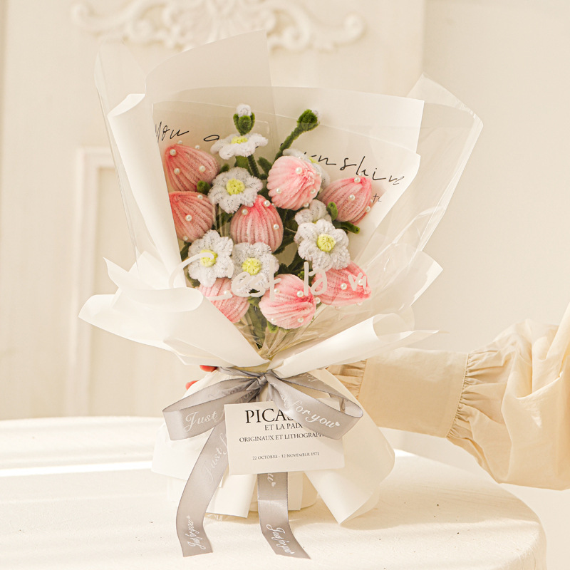 Handmade Twist Rod DIY Bouquet Faux Rose
 