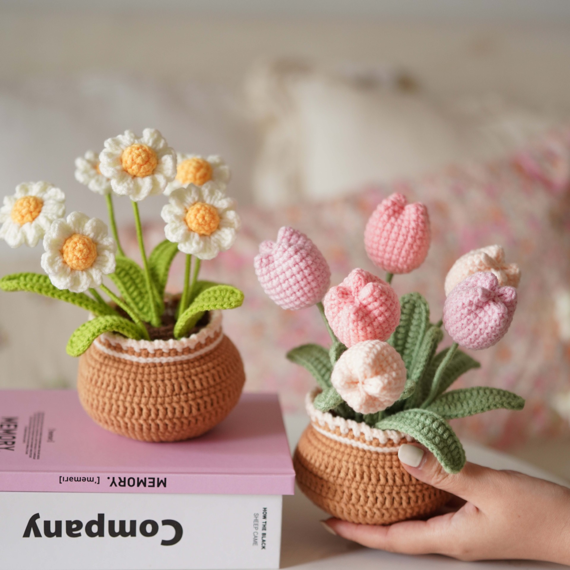 Handmade Crochet Flower Pot 